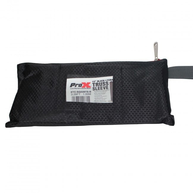 Pro X Black 3.28ft 1 meter Lycra Cover Scrim Sleeve fits 12" Quad Box Truss Segment - Image 5