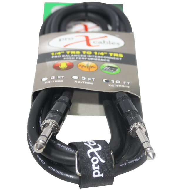 Pro X 10 Ft. Balanced 1/4" TRS-M to TRS-M High Performance Audio Cable