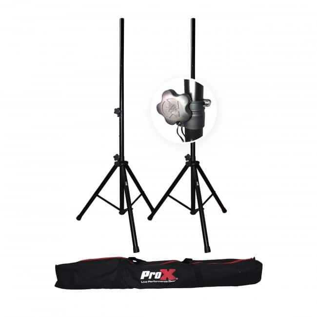 Pro X Set of 2 Heavy Duty Speaker Tripod Stands 6 ft. (44"-72") W/Bag