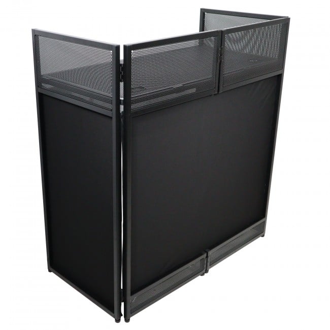 Pro X VISTA DJ Booth Facade Table Station with White and Black Scrim kit and Padded Travel Bag | Black Hardware - Image 6