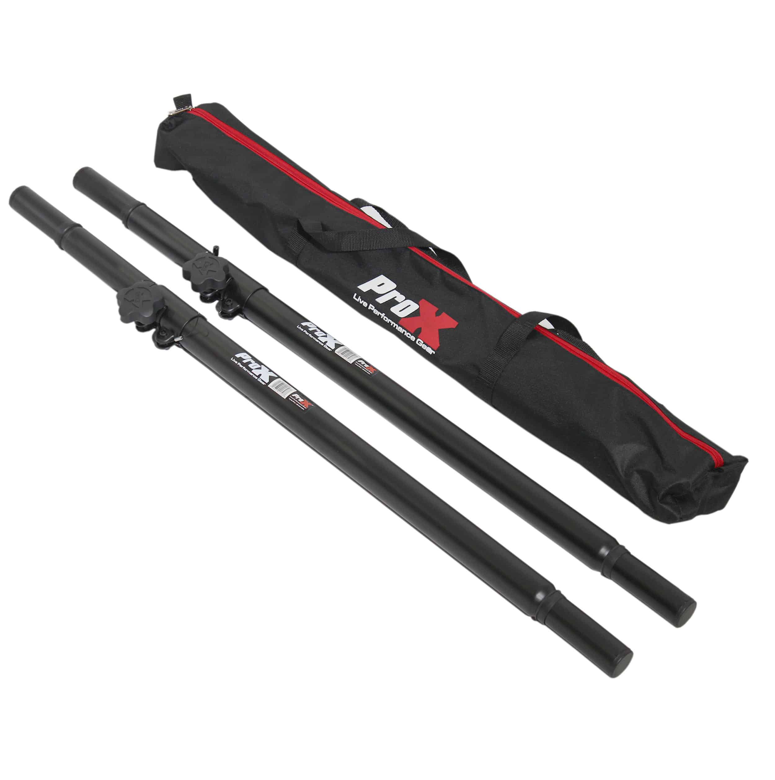 Pro X Set of 2 Speaker Pole Mounts Adjustable 32"- 63" | With Bag