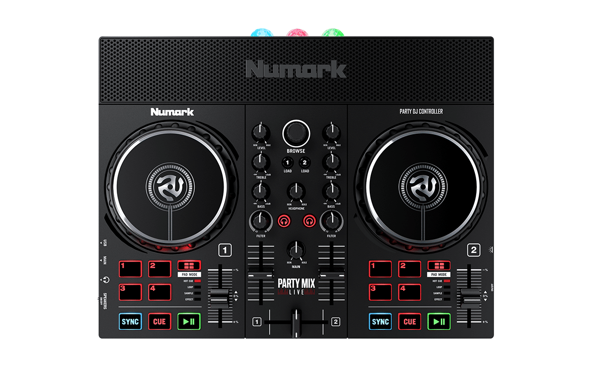 Party Mix Live DJ CONTROLLER WITH BUILT-IN LIGHT SHOW AND SPEAKERS + CARRY CASE - Image 2