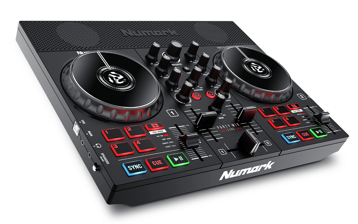 Party Mix Live DJ CONTROLLER WITH BUILT-IN LIGHT SHOW AND SPEAKERS + CARRY CASE - Image 3