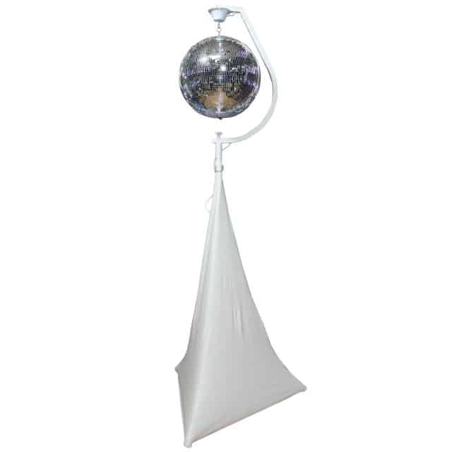 2x Pro X White 20" Mirror Ball Free-Standing Hooks with 1 RPM Motor - Image 8
