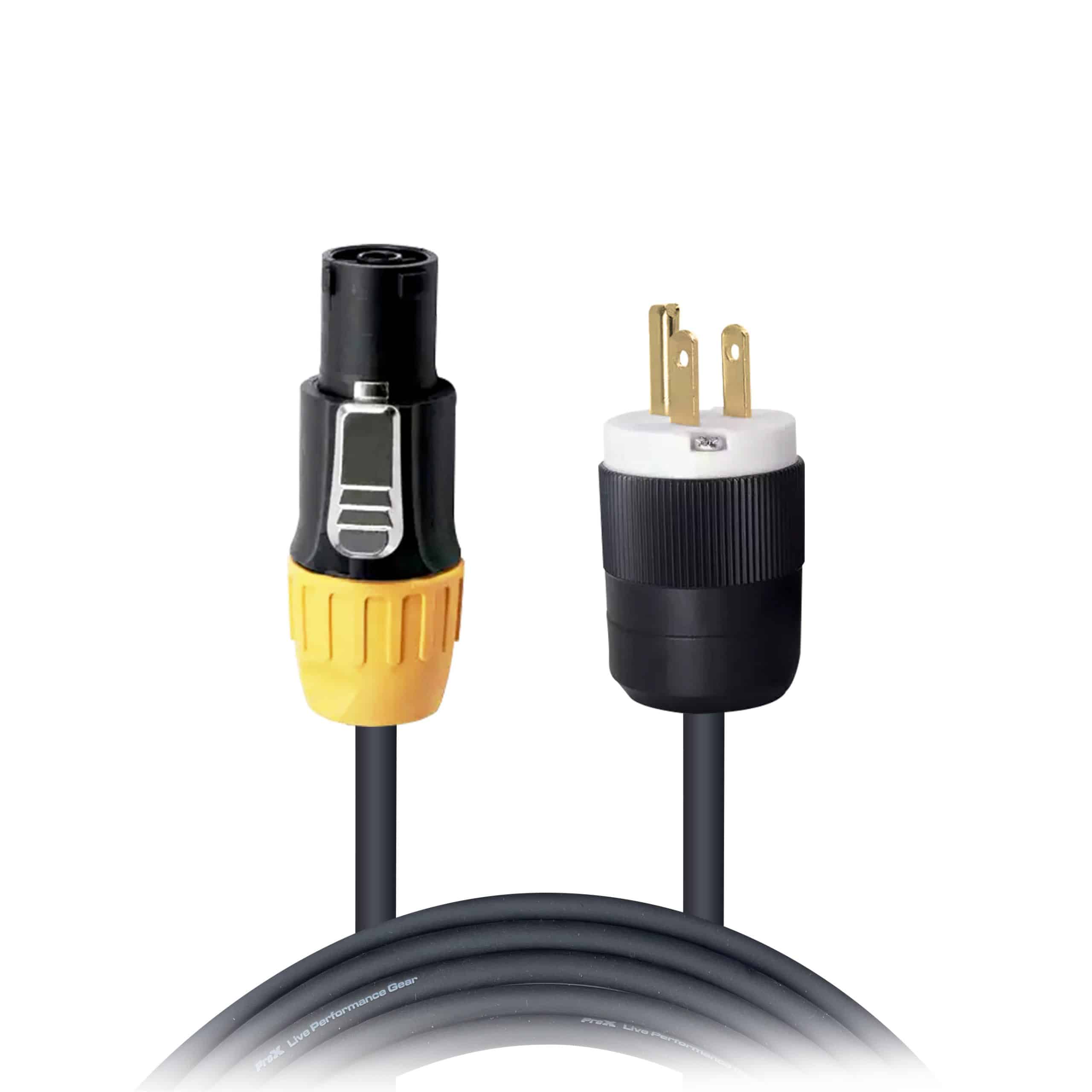 XC-TR1FE12-10 10 Ft. 12AWG 120VAC Male Edison NEMA 5-15P to Male Cable for Power Connection Compatbile devices