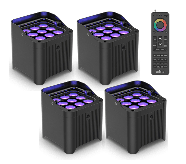 CHAUVET DJ Bundle 4x Freedom Par H9s IP + RFC-XL Remote
