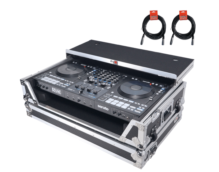 Bundle Rane FOUR Advanced 4-Channel Stems DJ Controller + Case & XLRs
