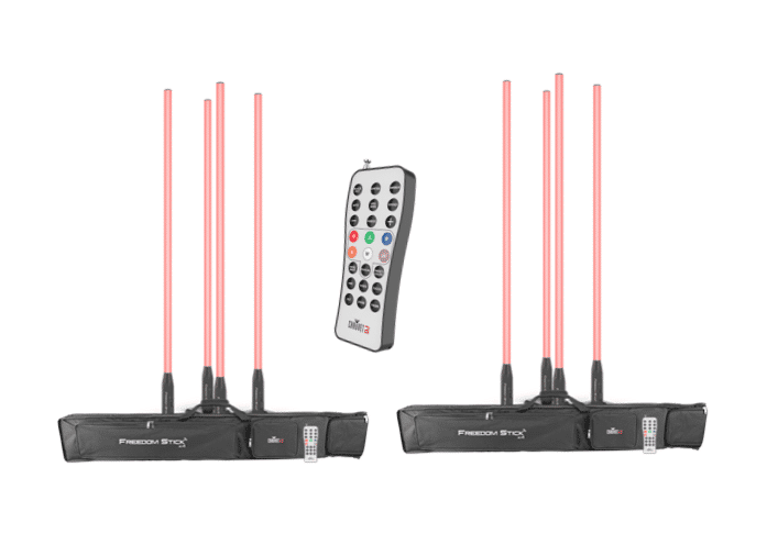 Set of 8 Chauvet DJ Freedom Sticks wireless free-standing LED + RFC-XL Remote