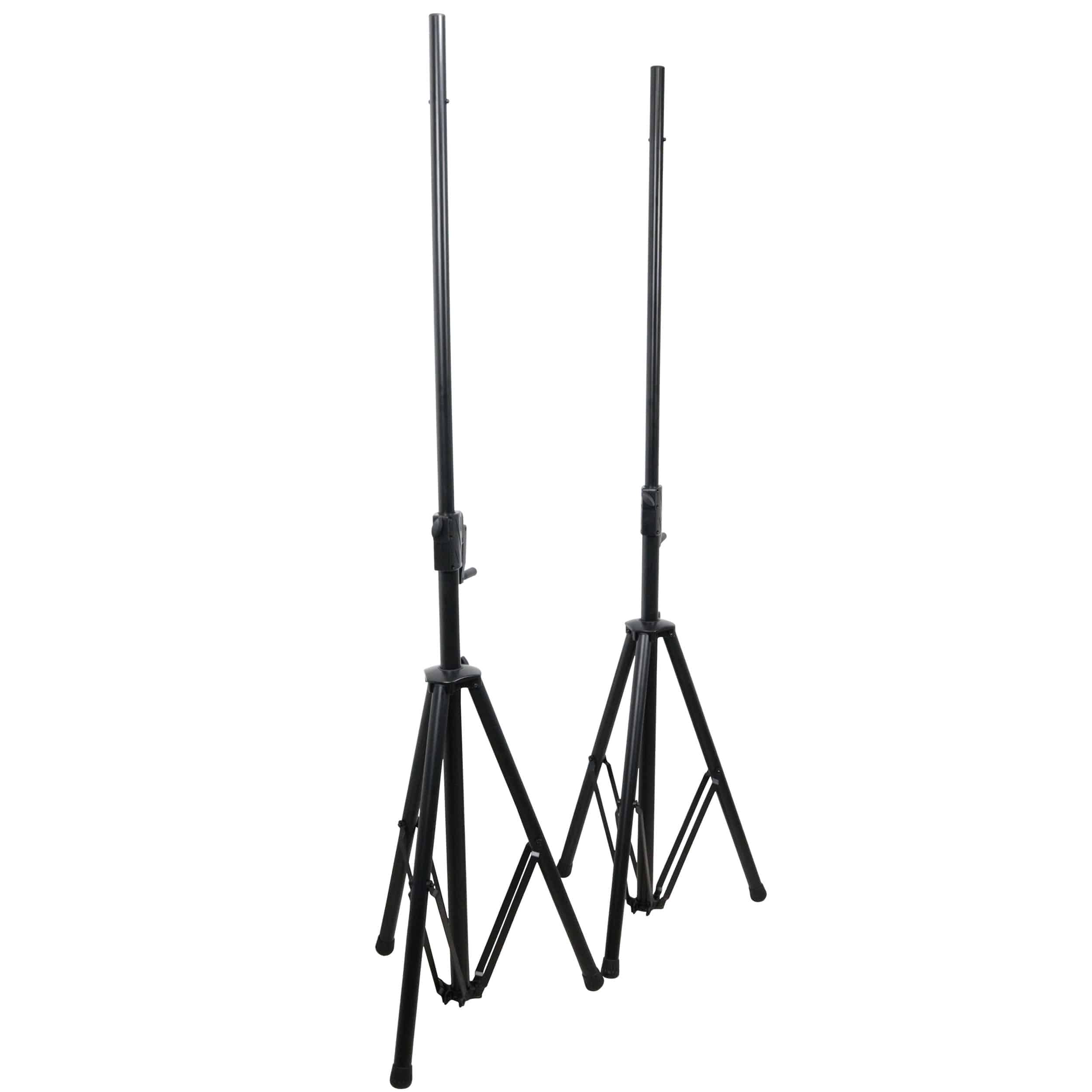 Pro X 6' Ft Twin Pack Professional Telescoping Crank Up Speaker Stand Set with Carrying Bag Black Finish - Image 3