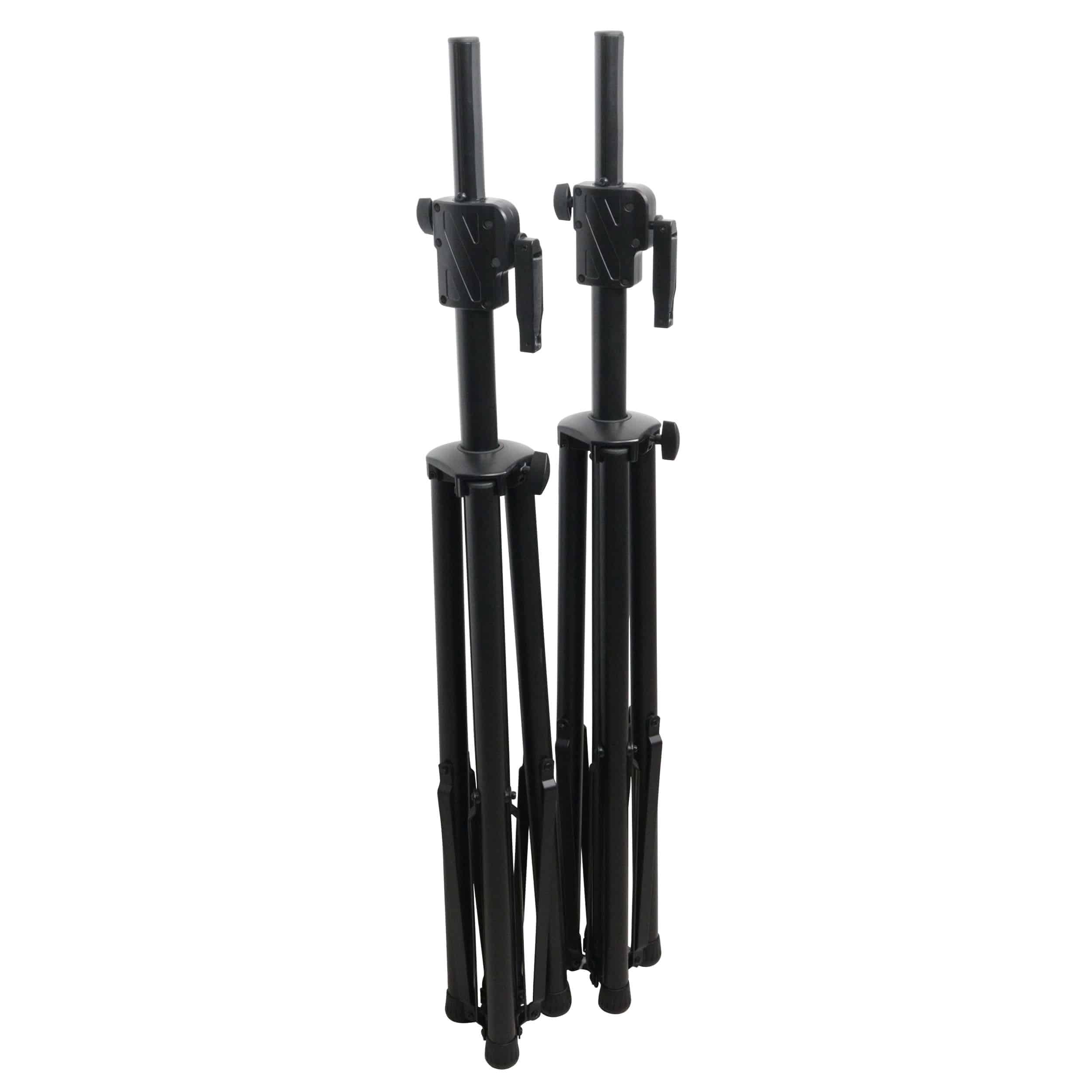 Pro X 6' Ft Twin Pack Professional Telescoping Crank Up Speaker Stand Set with Carrying Bag Black Finish - Image 4