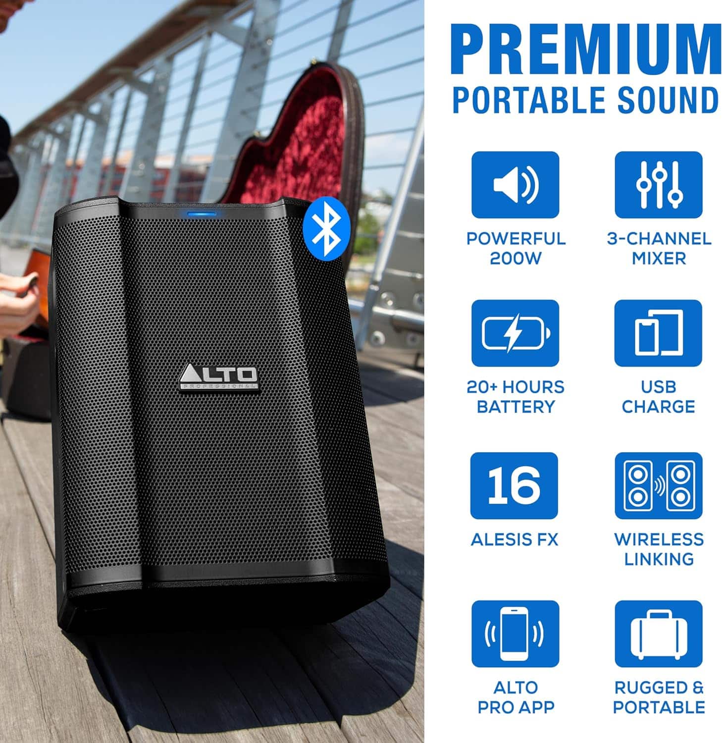Alto Professional Busker 200W PREMIUM BATTERY POWERED PORTABLE PA - Image 5