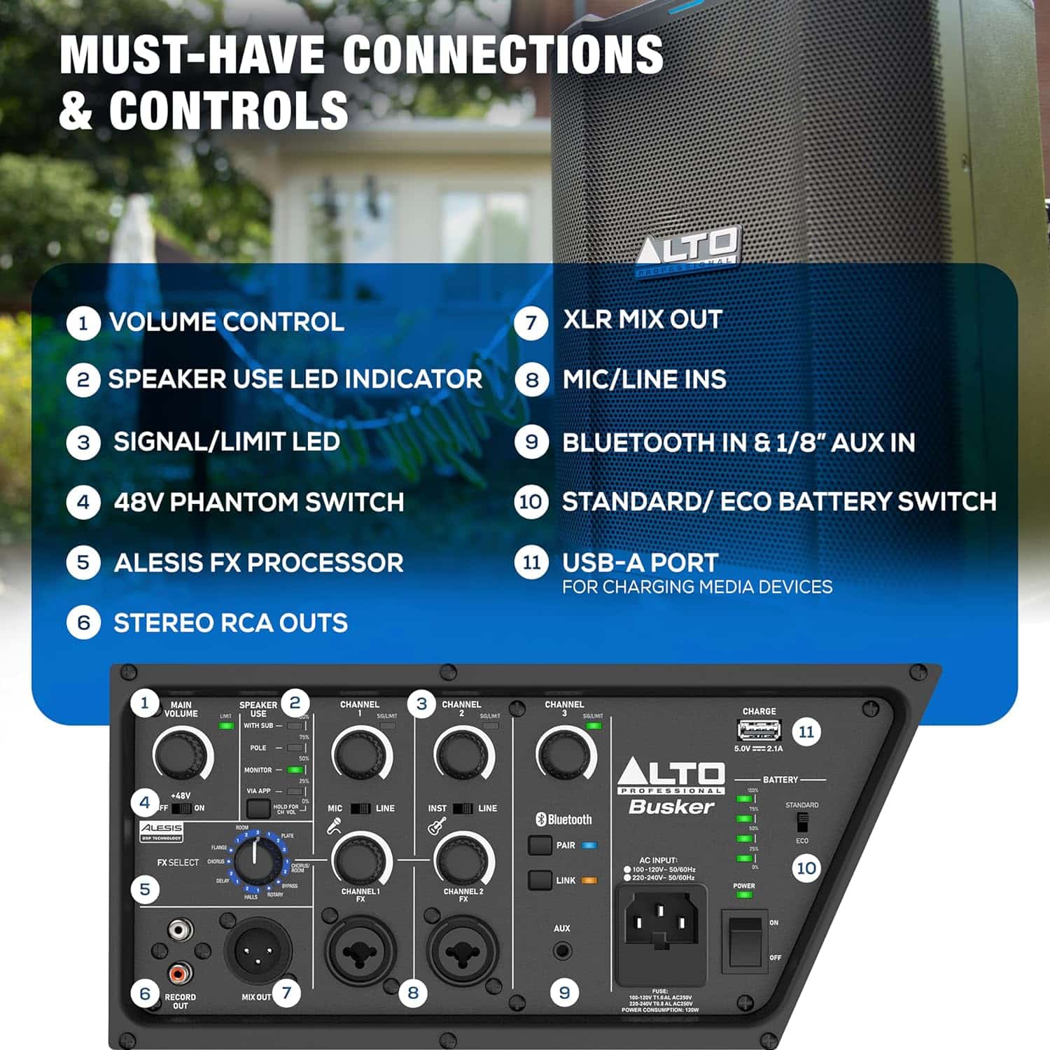 Alto Professional Busker 200W PREMIUM BATTERY POWERED PORTABLE PA - Image 7
