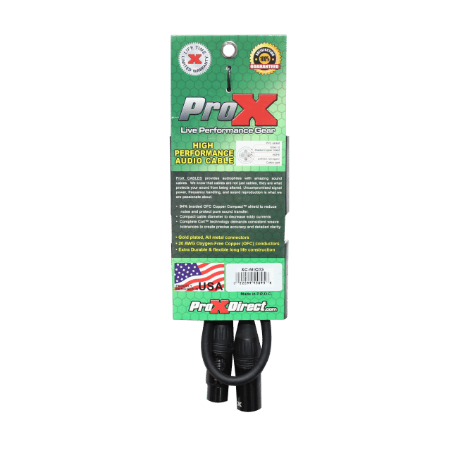 Pack of 10 Pro X 3 Ft. Balanced XLR3-F to XLR3-M High Performance Audio Cables - Image 3