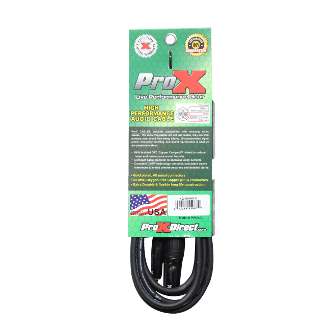 Pack of 10 Pro X 10 Ft. Unbalanced 1/8" (3.5mm) TRS-M Mini to XLR3-M High Performance Audio Cables - Image 3