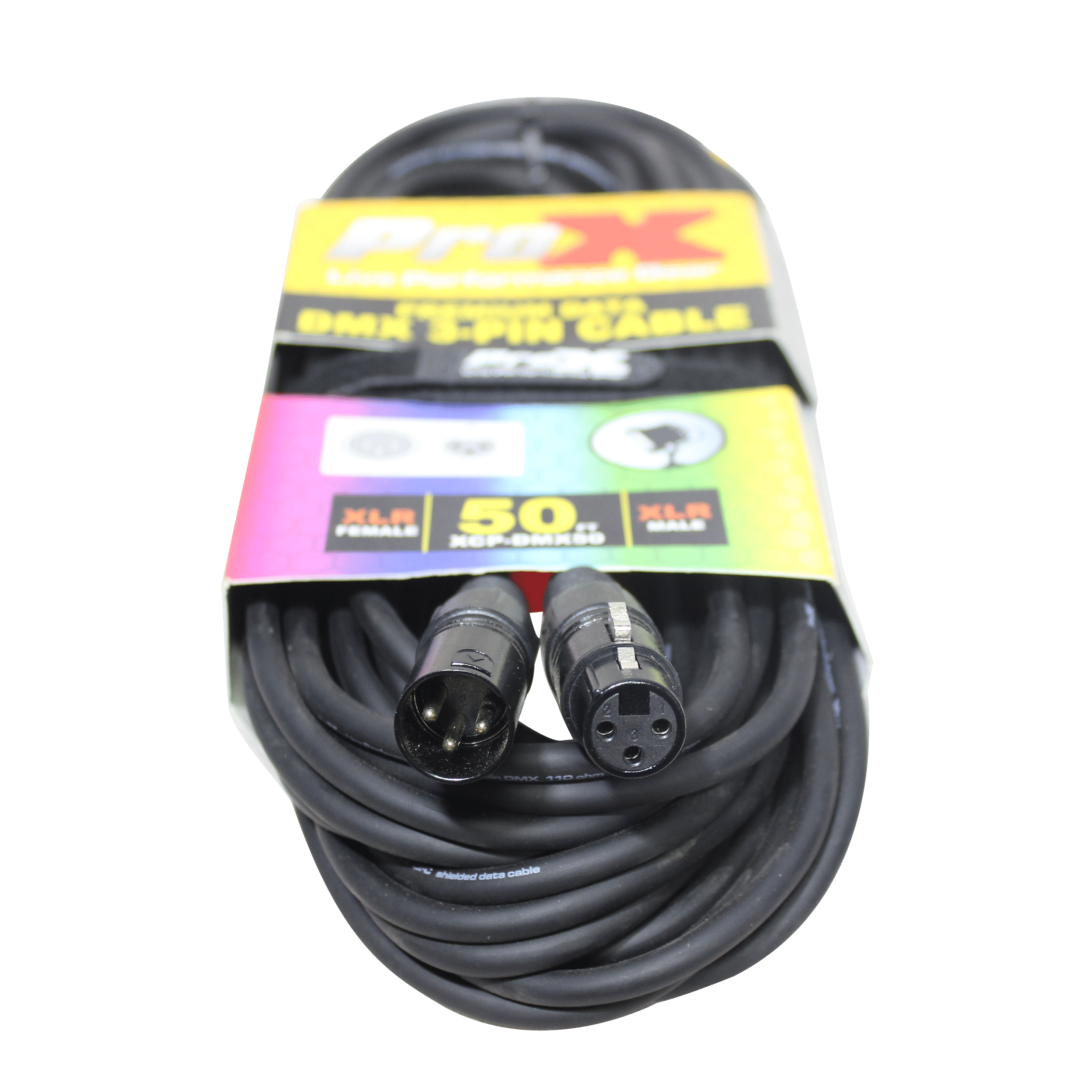 Pro X 50 Ft. DMX XLR3-M to XLR3-F Premium Cable - Image 2