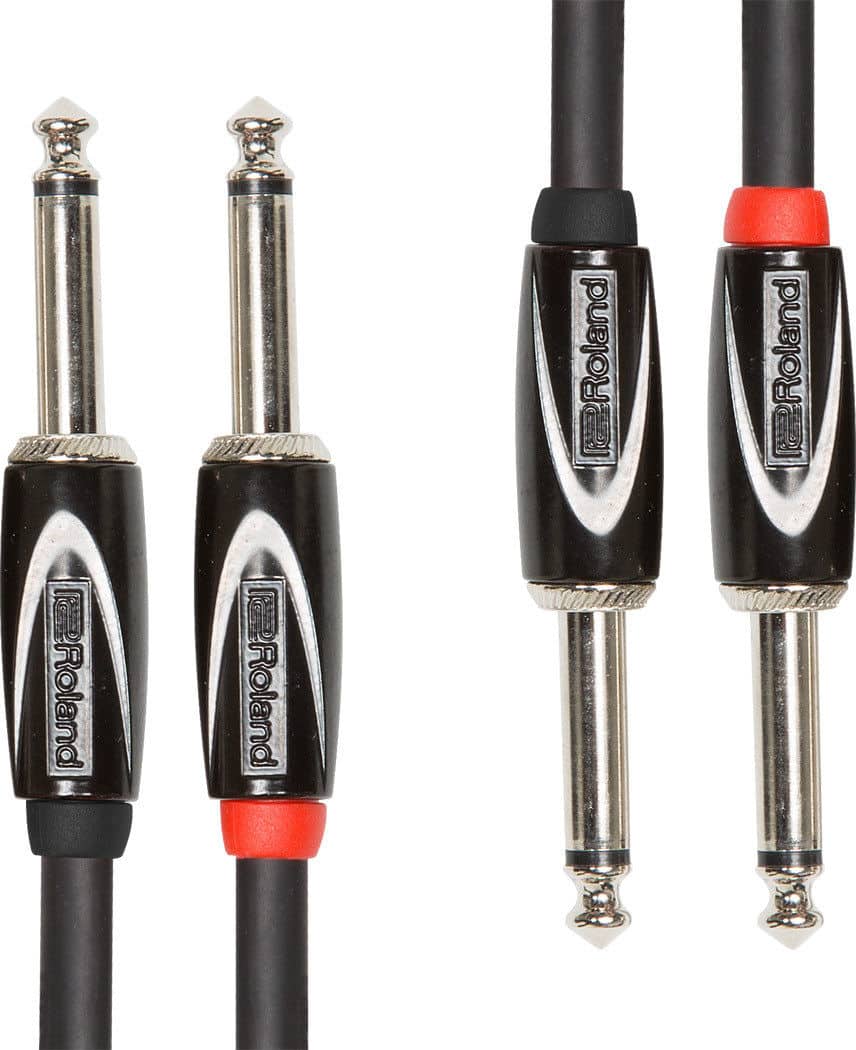 Roland RCC-10-2814 Black Series 1/4" Plug to 1/4" Plug Dual Interconnect Cable (10')