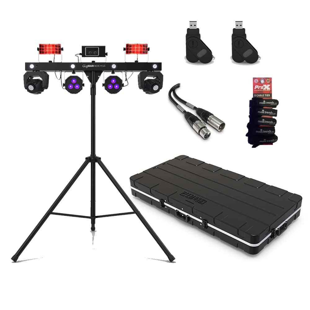 Chauvet Gig Bar Move Plus ILS w/ Hardshell Case, 2x D-FI USB 2 + DMX Cable
