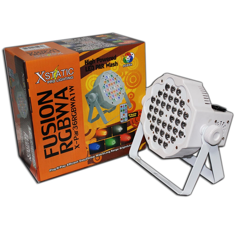Pro X Fusion RGBWA Par 36x 1W LED Slim Par White Housing - Image 2