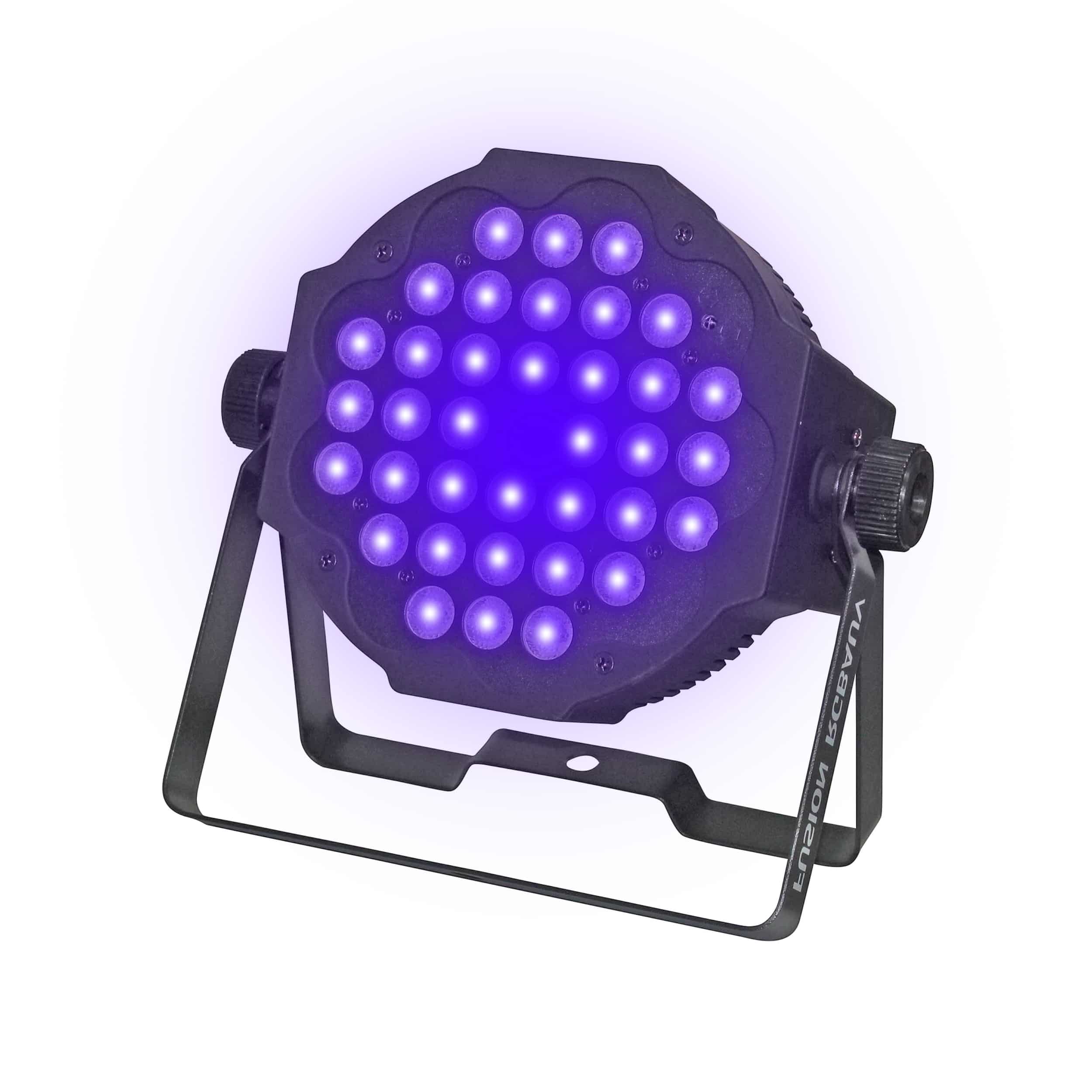 Pro X Fusion RGBA UV Par 36x 1W LED Slim Par Black Housing
