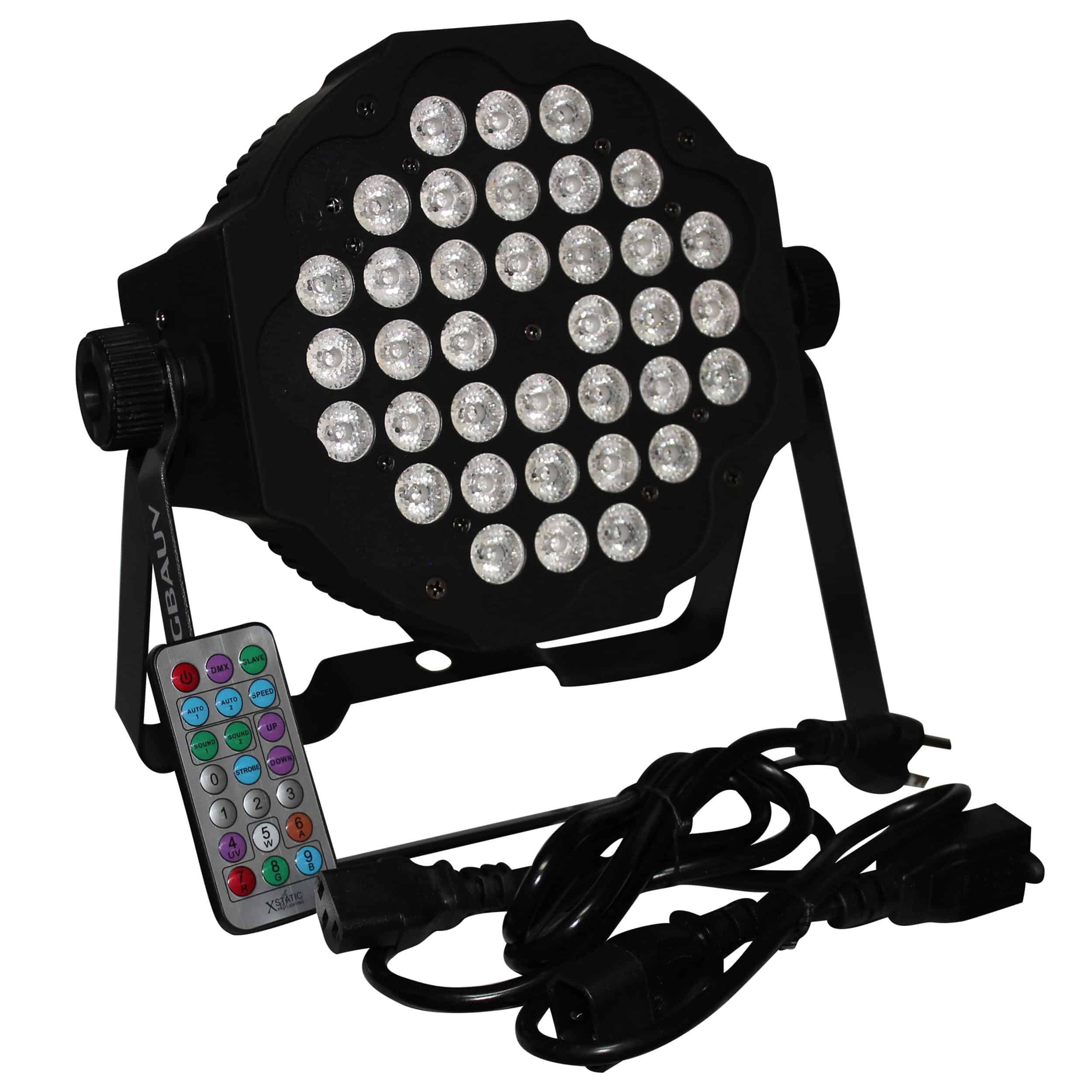Pro X Fusion RGBA UV Par 36x 1W LED Slim Par Black Housing - Image 2