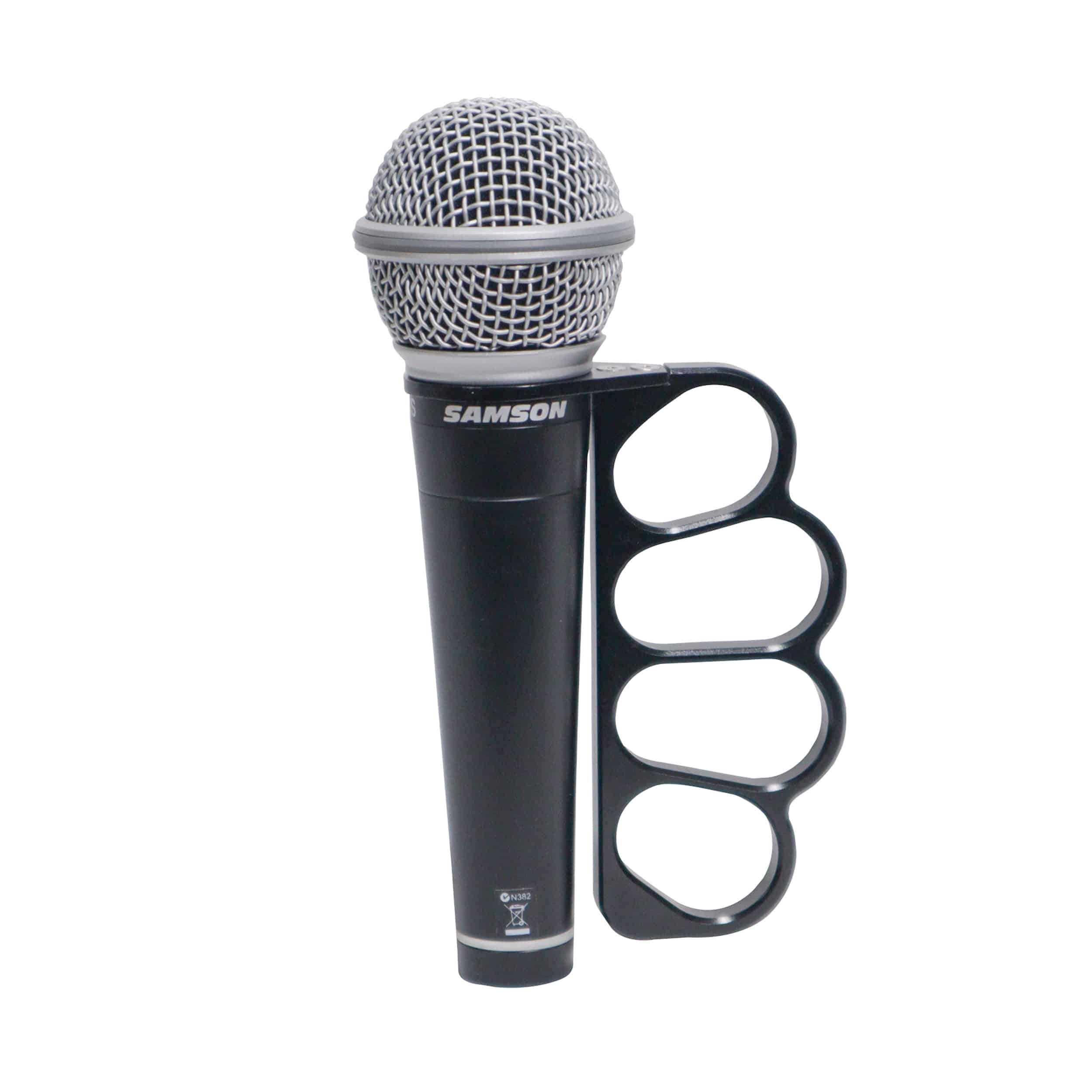 Pro X GRIPMATE Hand-Gripped Slotted Microphone Knuckle Holder for Enhanced Performance BLK - Image 2