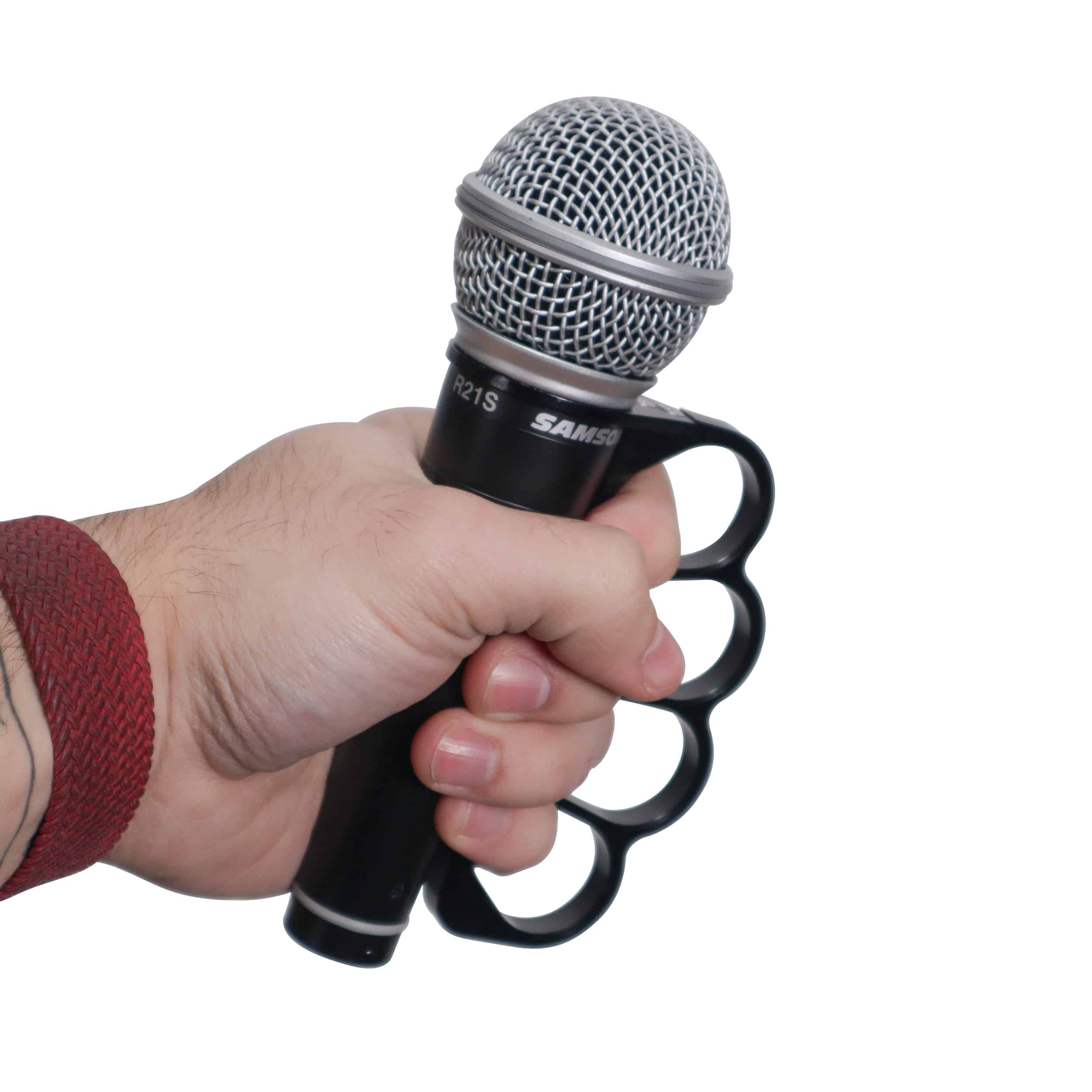 Pro X GRIPMATE Hand-Gripped Slotted Microphone Knuckle Holder for Enhanced Performance BLK - Image 4