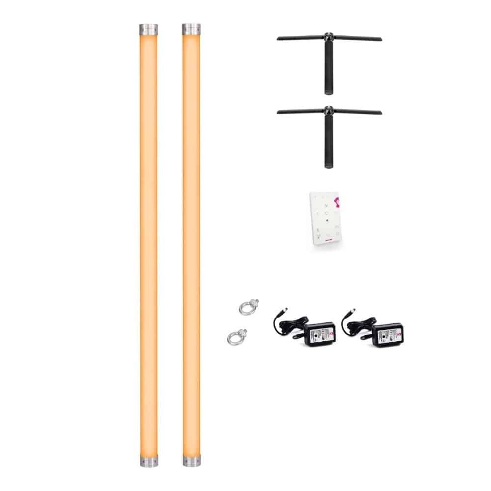 Set of 2 Ape Labs Neon Wireless LED Tubes + 2x Tripod Stands