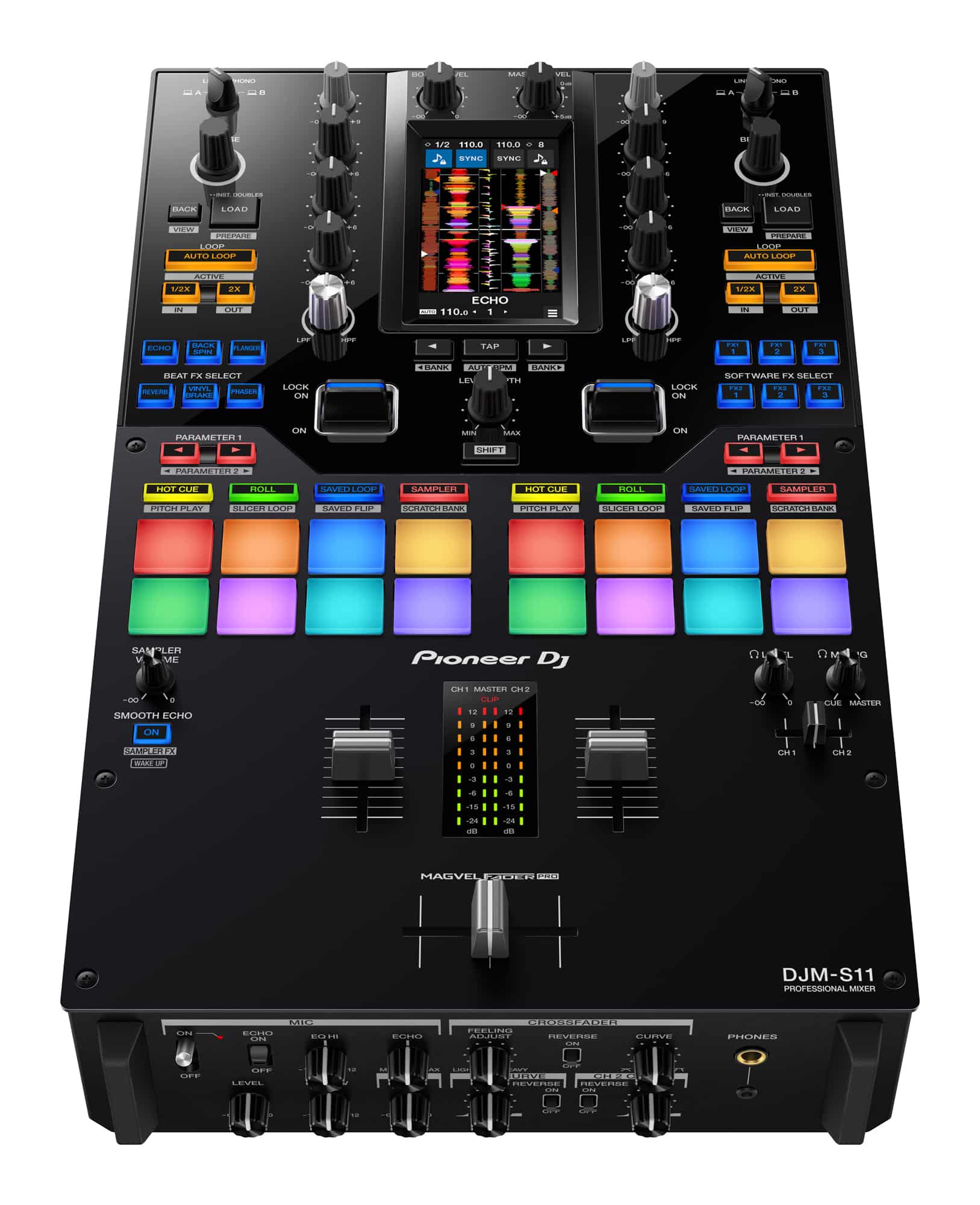 Pack of Pioneer DJ DJM-S11 2-channel Mixer + Flight Case w/ Sliding Shelf - Image 5