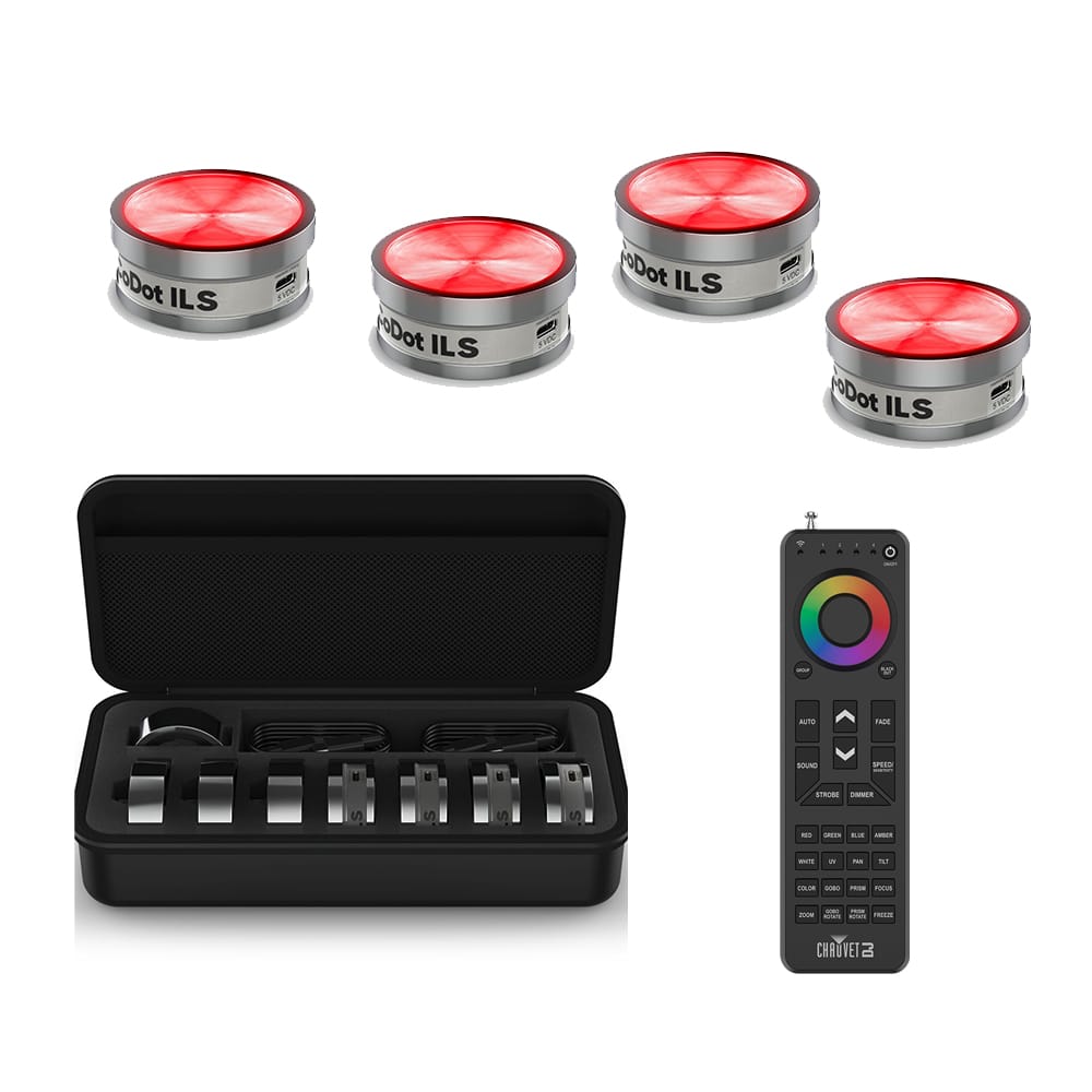 Chauvet DJ CoDot ILS 4 Pack with RFC-XL Remote + Carry case & frost lens