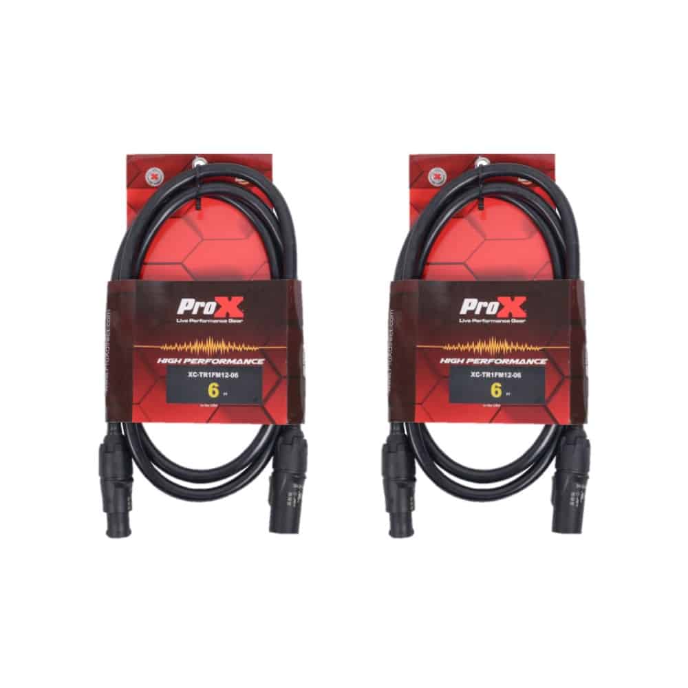 Pair of 2x Pro X 6 Ft Male to Female 12AWG Power Cable for Power Connection