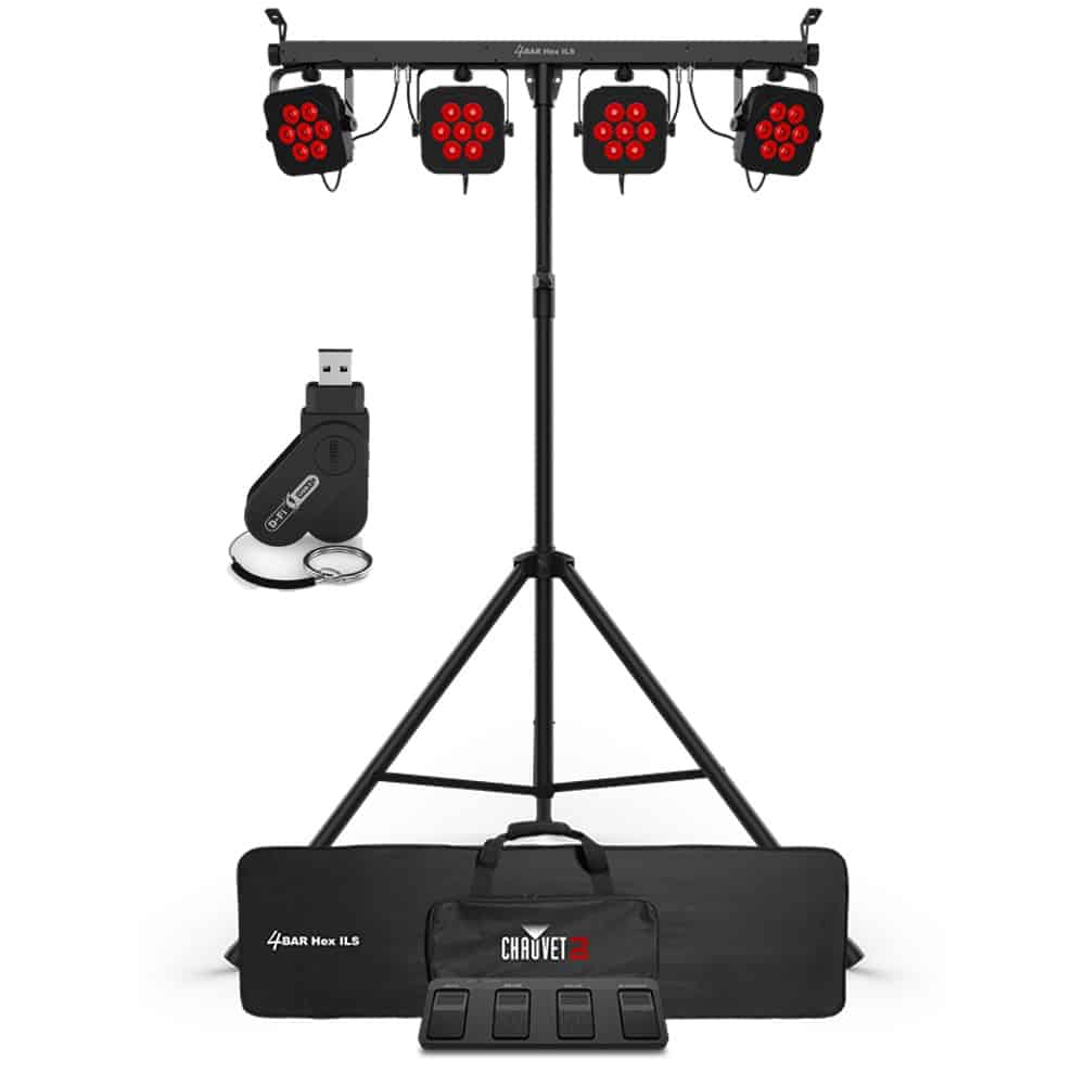 Chauvet DJ 4BAR Hex ILS Complete RGBAW+UV LED Wash System w/ D-Fi USB Wireless DMX transceiver
