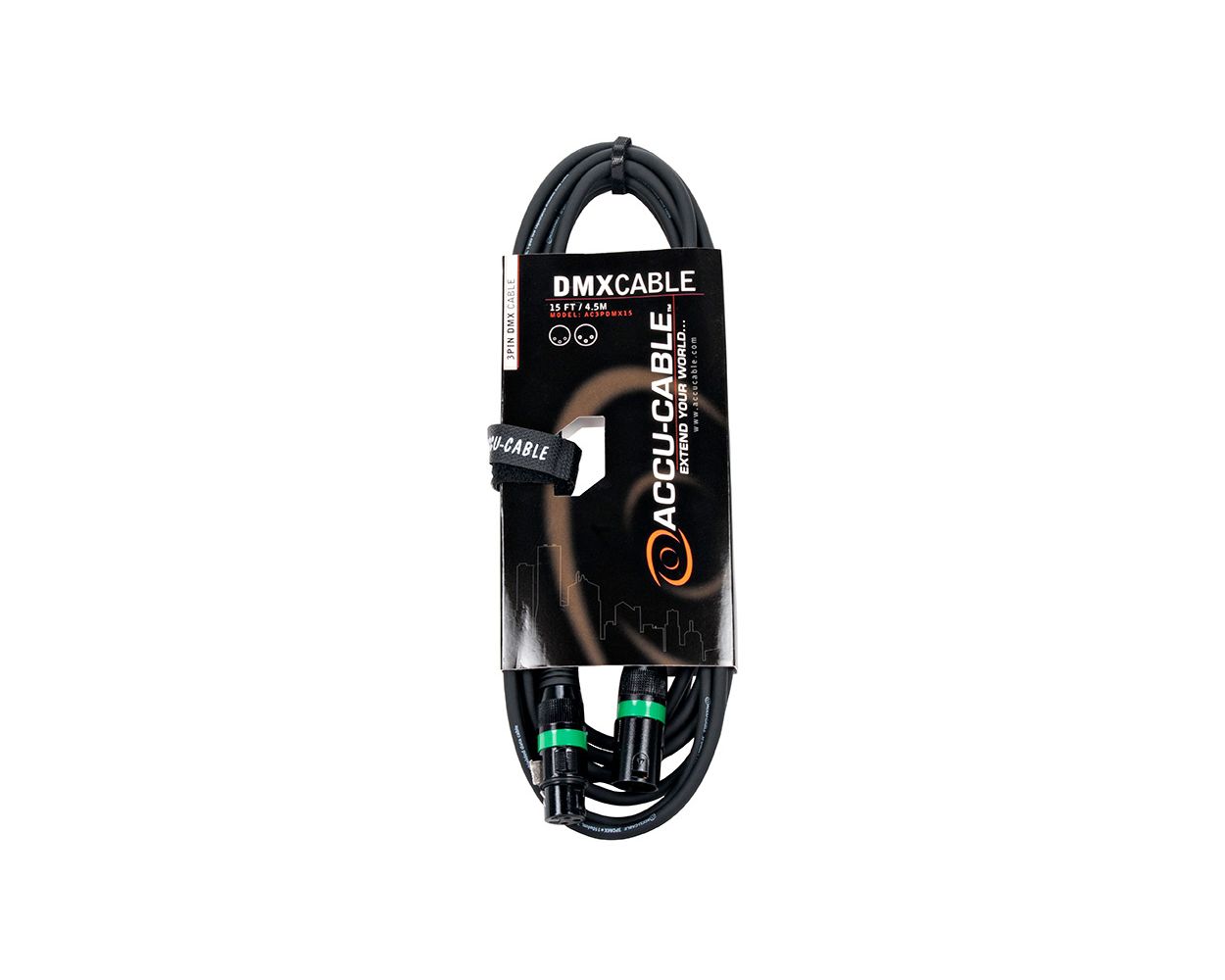 4x Accu Cable 15-foot DMX Cable - 3-pin male to 3-pin female connection - Image 3