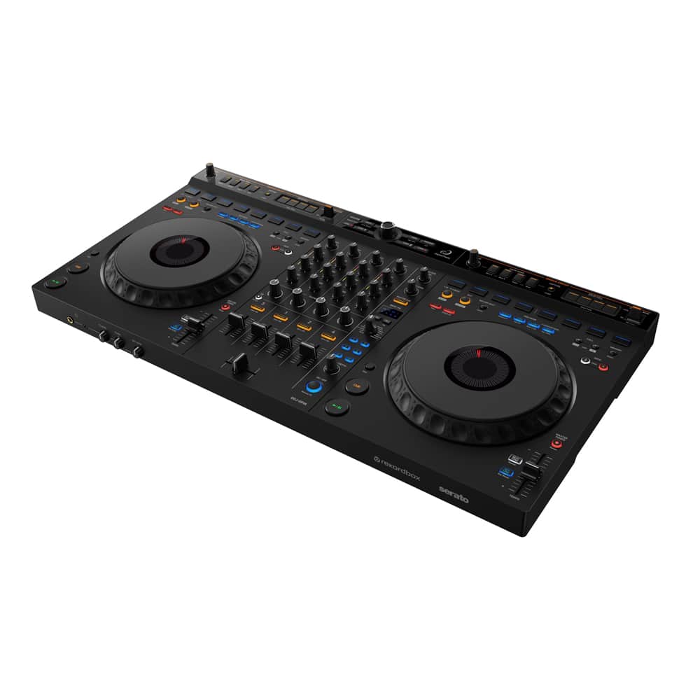 AlphaTheta DDJ-GRV6 4-channel DJ controller + Black Laptop Stand