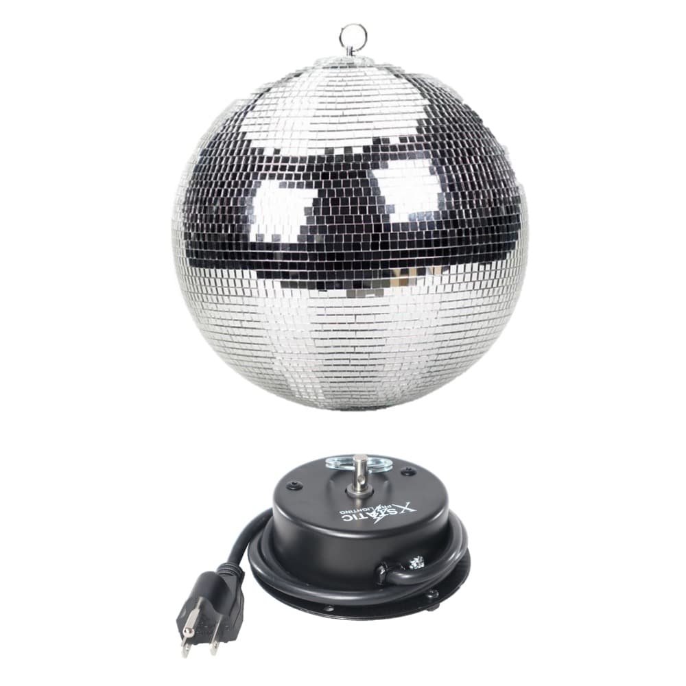 Pro X 3 RPM Powered Rotating Disco 4"-16" Mirror Ball Motor w/ Ring + Mirror Ball