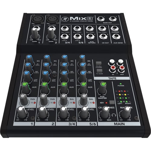 Bundle of Mackie Mix8 8 Channel Mixer + Headphones, Cables, Ties - Image 2