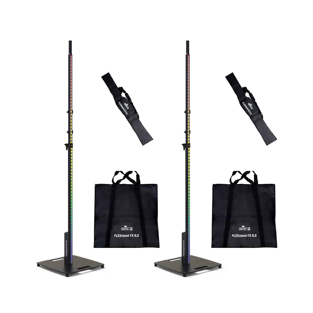 2x Chauvet DJ FLEXstand FX ILS telescoping stand with built-in LED strip & 25' DMX link Cable - Image 12