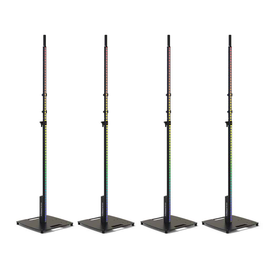 4x Chauvet DJ FLEXstand FX ILS telescoping stand with built-in LED strip & Bags