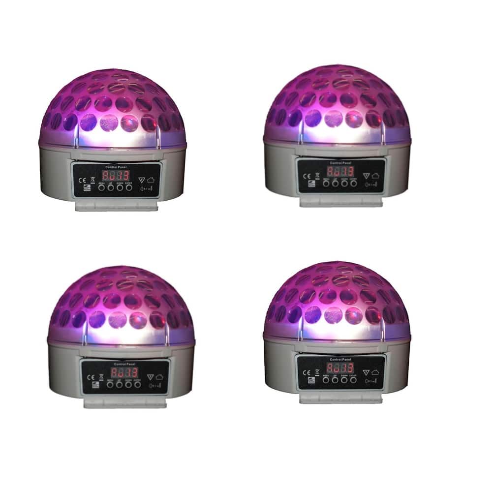 4x Blizzard Snowball DMX RGBW LED Multi Beam Effect Lights w/ Carry Bags - Image 7