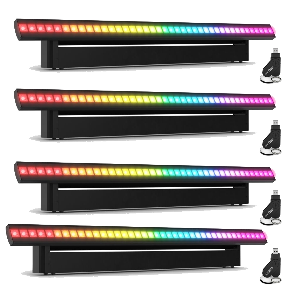 4X Chauvet DJ COLORband Spectra ILS low-profile motorized strip lights with D-Fi USB2s