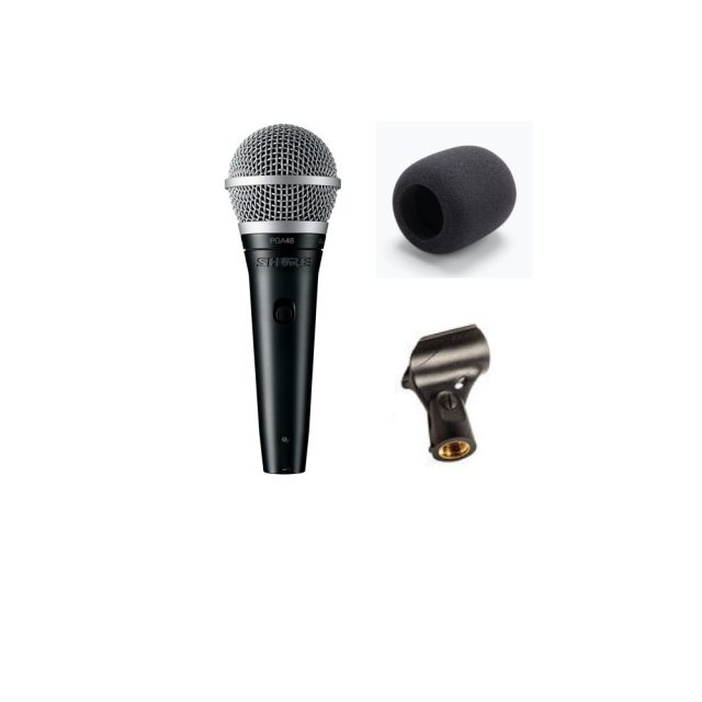 Shure PGA48 QTR Dynamic Vocal Microphone w/ Blk Foam Windscreen