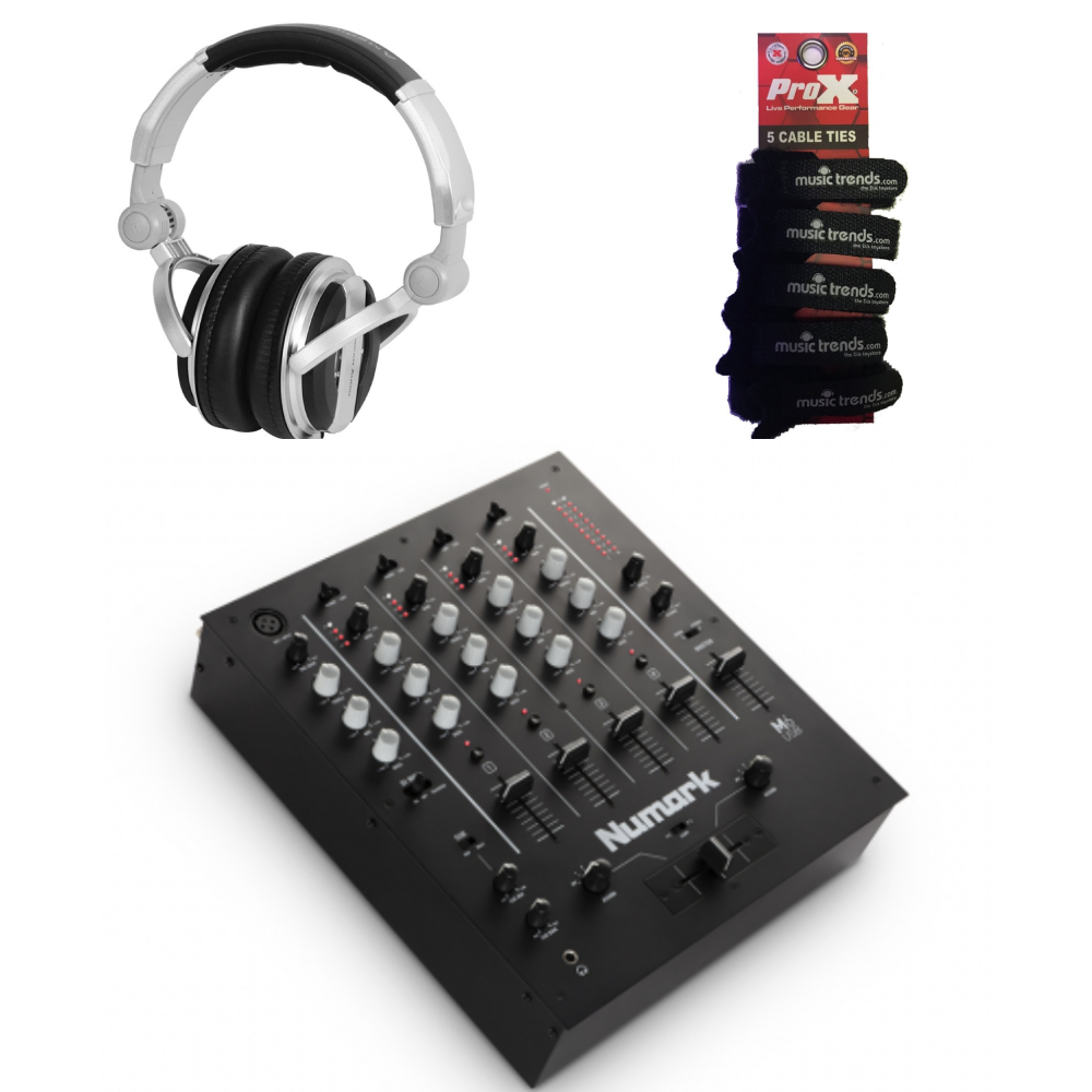 Numark M6USB Black 4-Channel DJ Mixer with USB Interface + Headphones