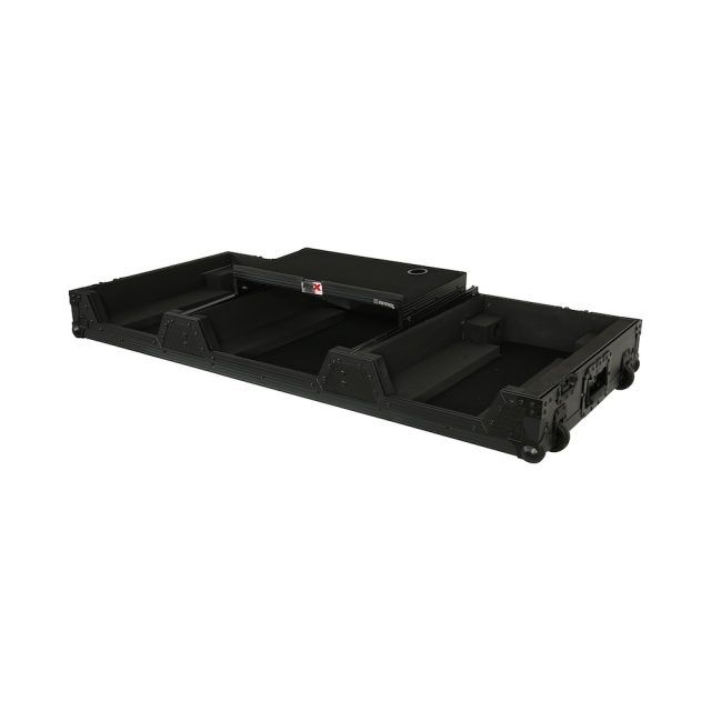 Pro X Fits 2x Pioneer CDJ 3000X Case / Pioneer DJM V10 / A9 Mixer w/ Laptop Shelf, All Black and Low profile Wheels