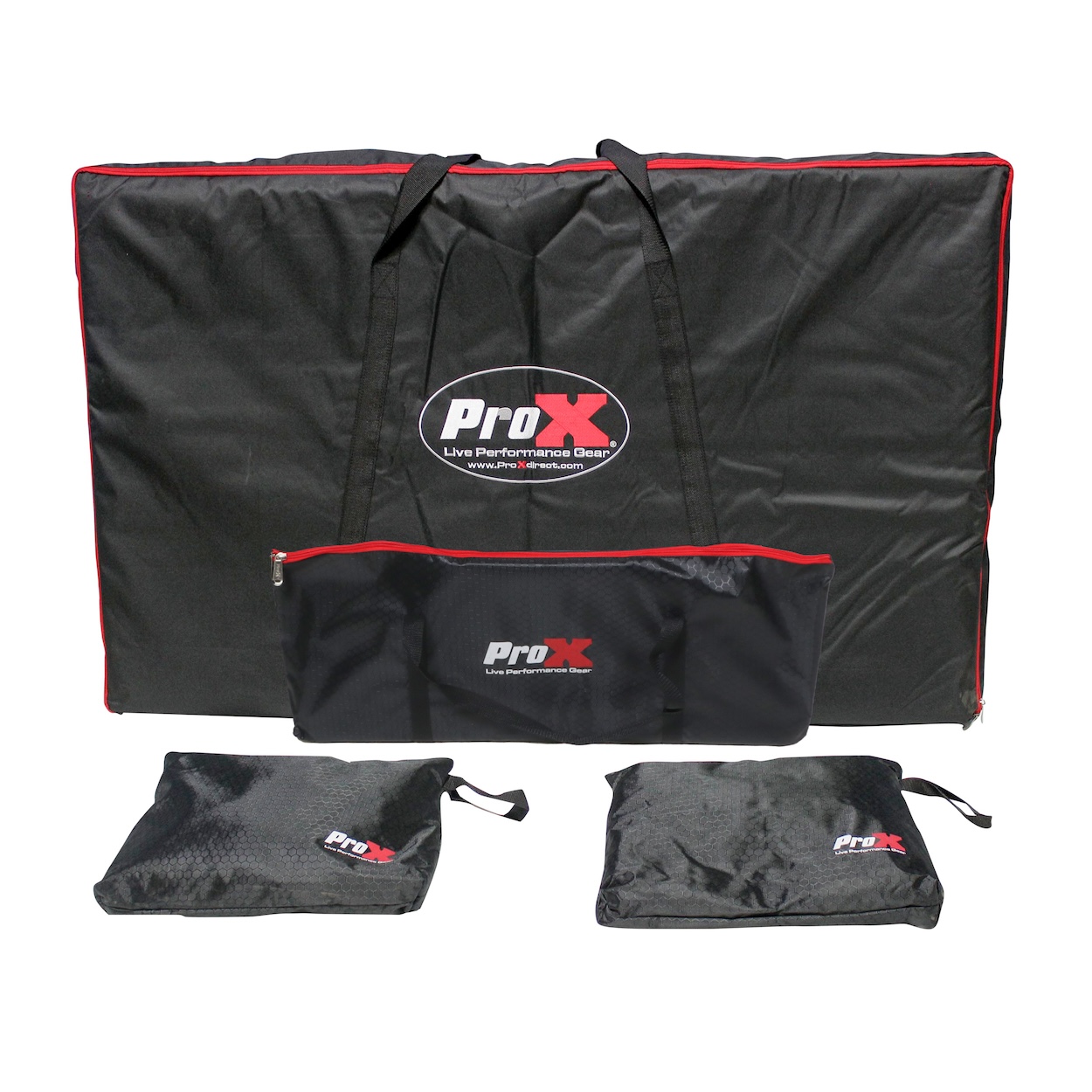 Pro X 4 Panel DJ Facade MK3 Black Frame + 2 Corner Shelves & Carry Bag + Black and White Scrims + 4x Wash Lights + 3x DMX Cables - Image 6