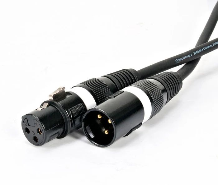 Accu Cable 50-foot DMX Cable - 3-pin male to 3-pin female connection - Image 2