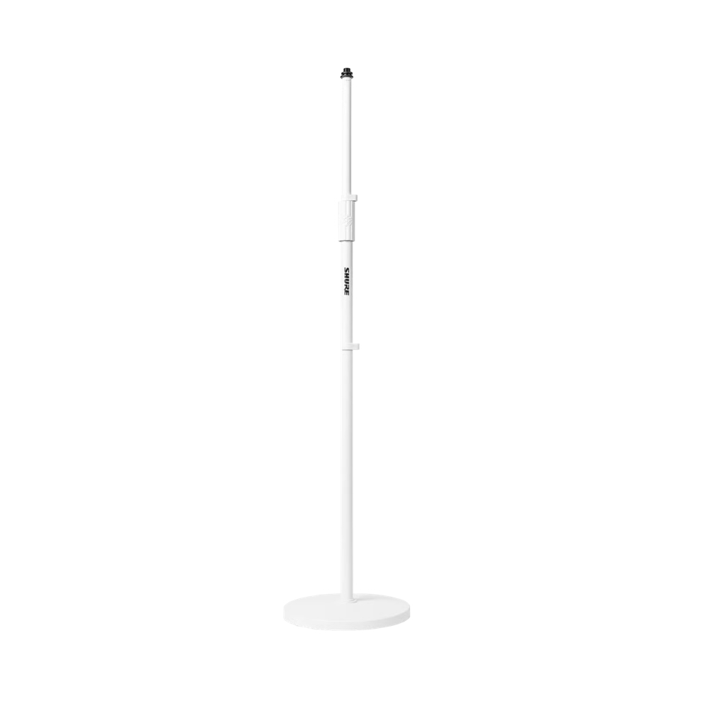 4x SHURE White Mic Stand With 10" Round Base + 4x Mic Foam Black + XLRs - Image 2