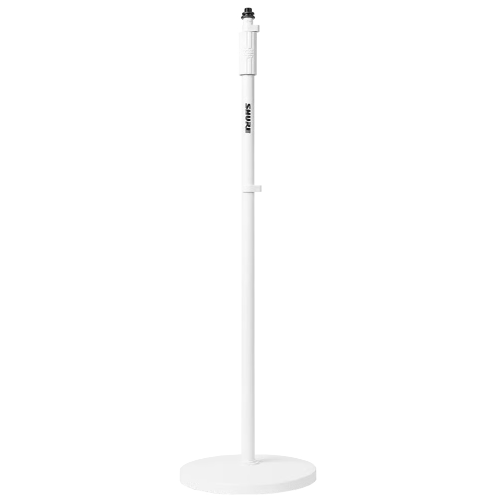 4x SHURE White Mic Stand With 10" Round Base + 4x Mic Foam Black + XLRs - Image 3