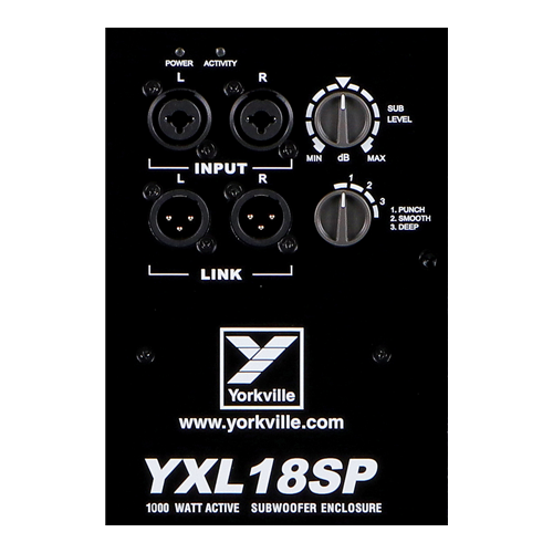 2x Yorkville YXL18SP 1000W Powered Subwoofers + Set of 2 Caster Boards - Image 6