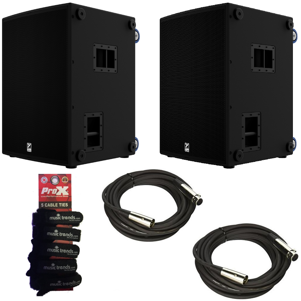 Two Yorkville EL18S 3200 watt 18' Powered Subwoofers + XLRs