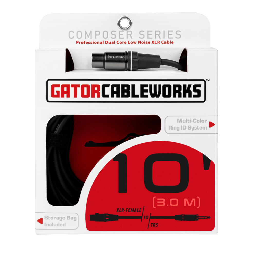 Gator Cableworks Composer Series 10 Foot XLR F to TRS Cable - Image 2