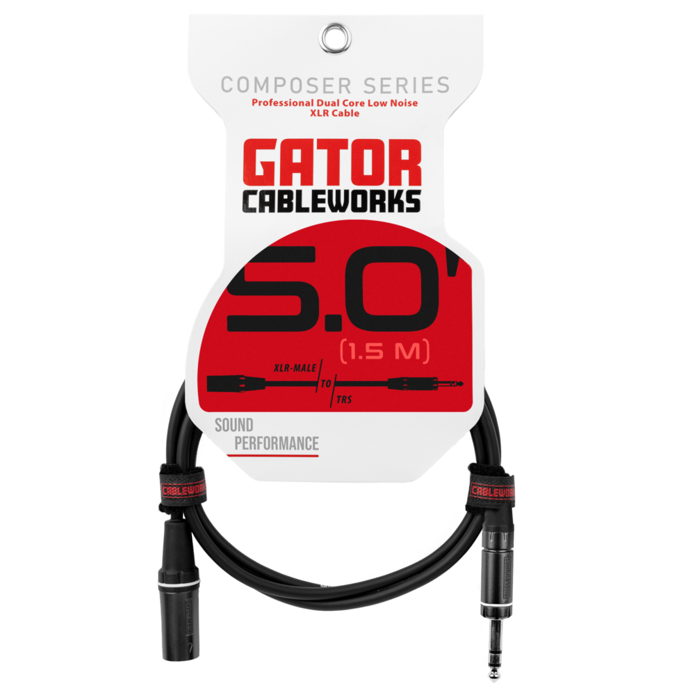 Gator Cableworks Composer Series 5 Foot XLR M to TRS Cable